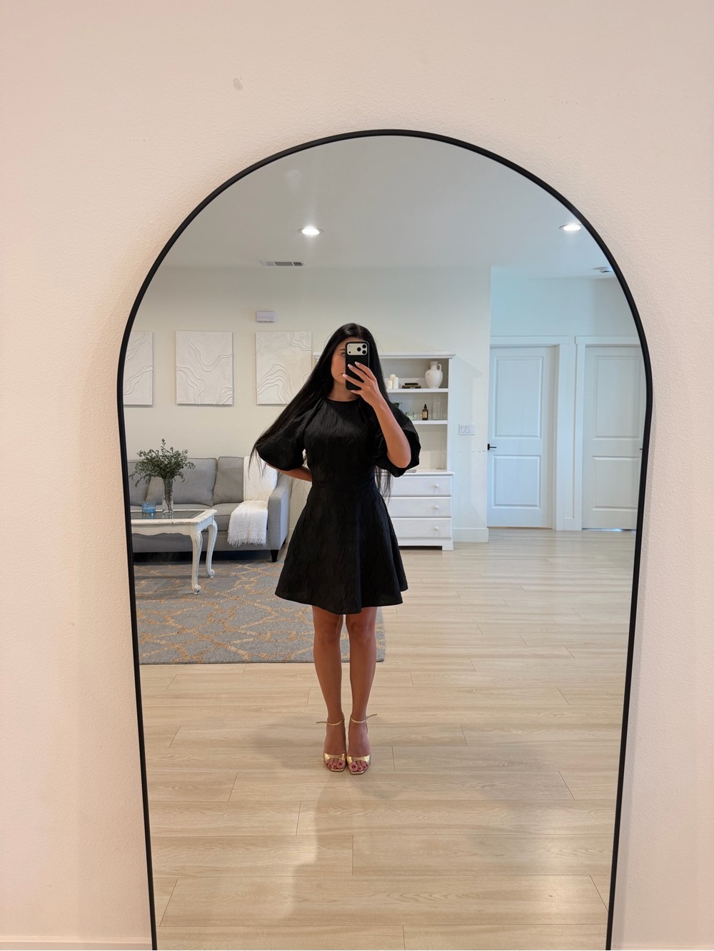 H&M Black Short Fit-and-Flare Mini Dress
